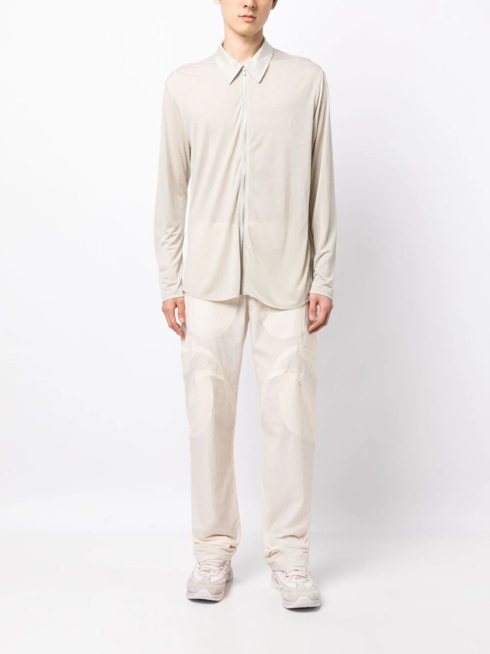 Zip-Up Lyocell Shirt - Image 5